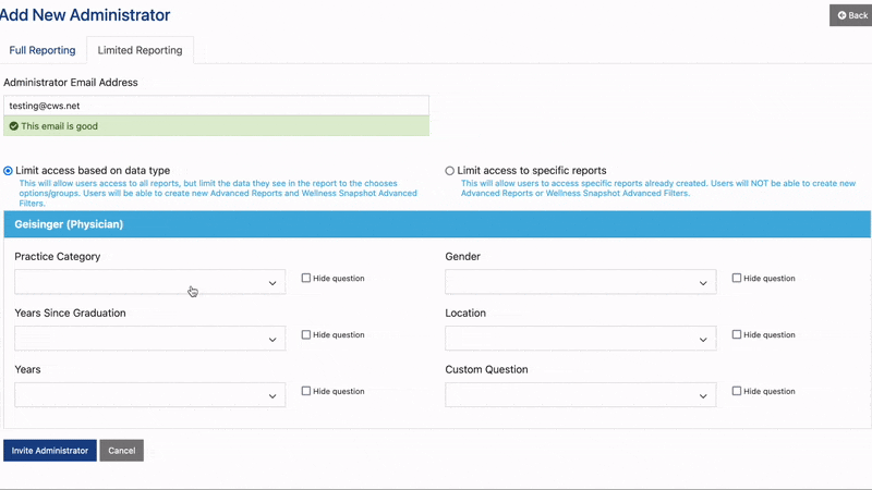Well-Being Snapshot Updates - Limited By Data Admin Invite